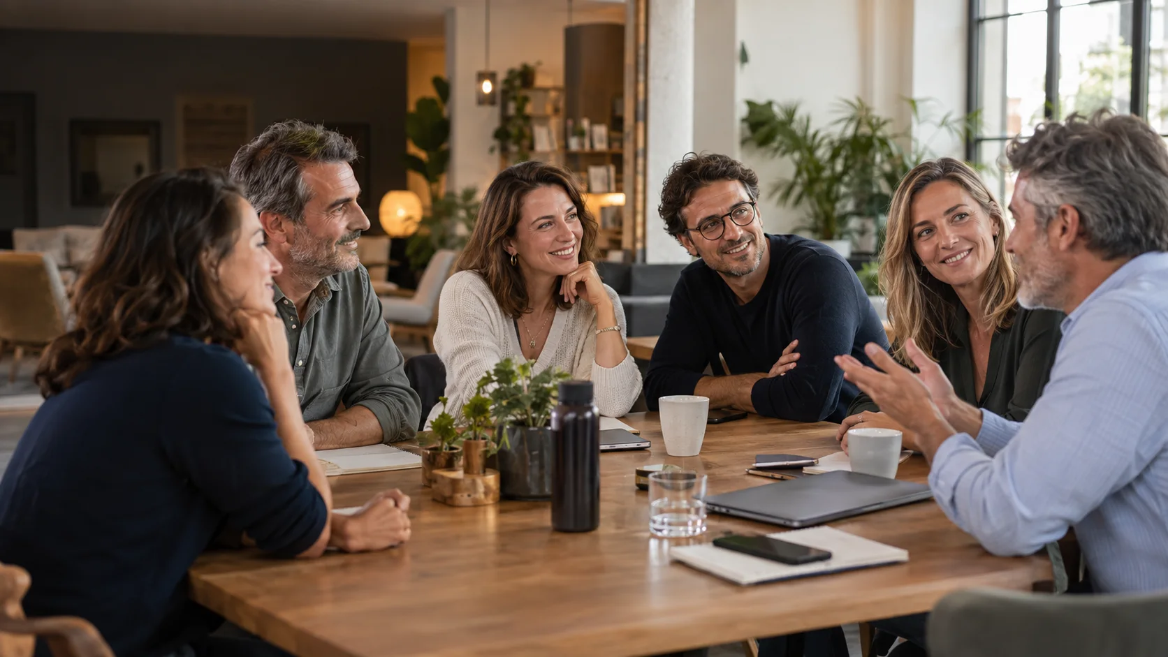 Des entrepreneurs échangent lors d'une rencontre de leur club d'affaires